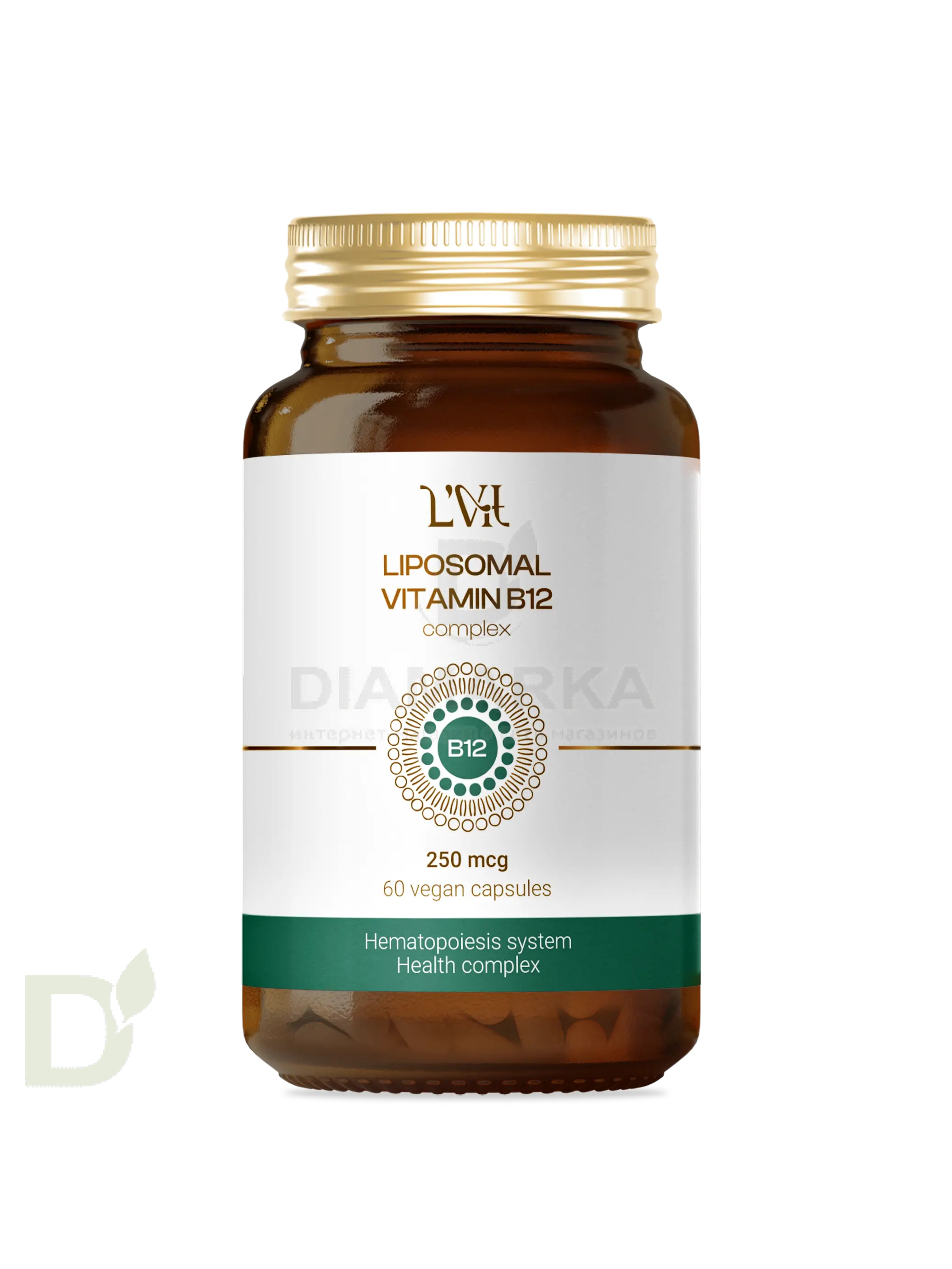 Витамины L'Vit Liposomal Vitamin B12+B9 complex, 250+200 мг в 1 капсуле, 60 капс в Красноярске
