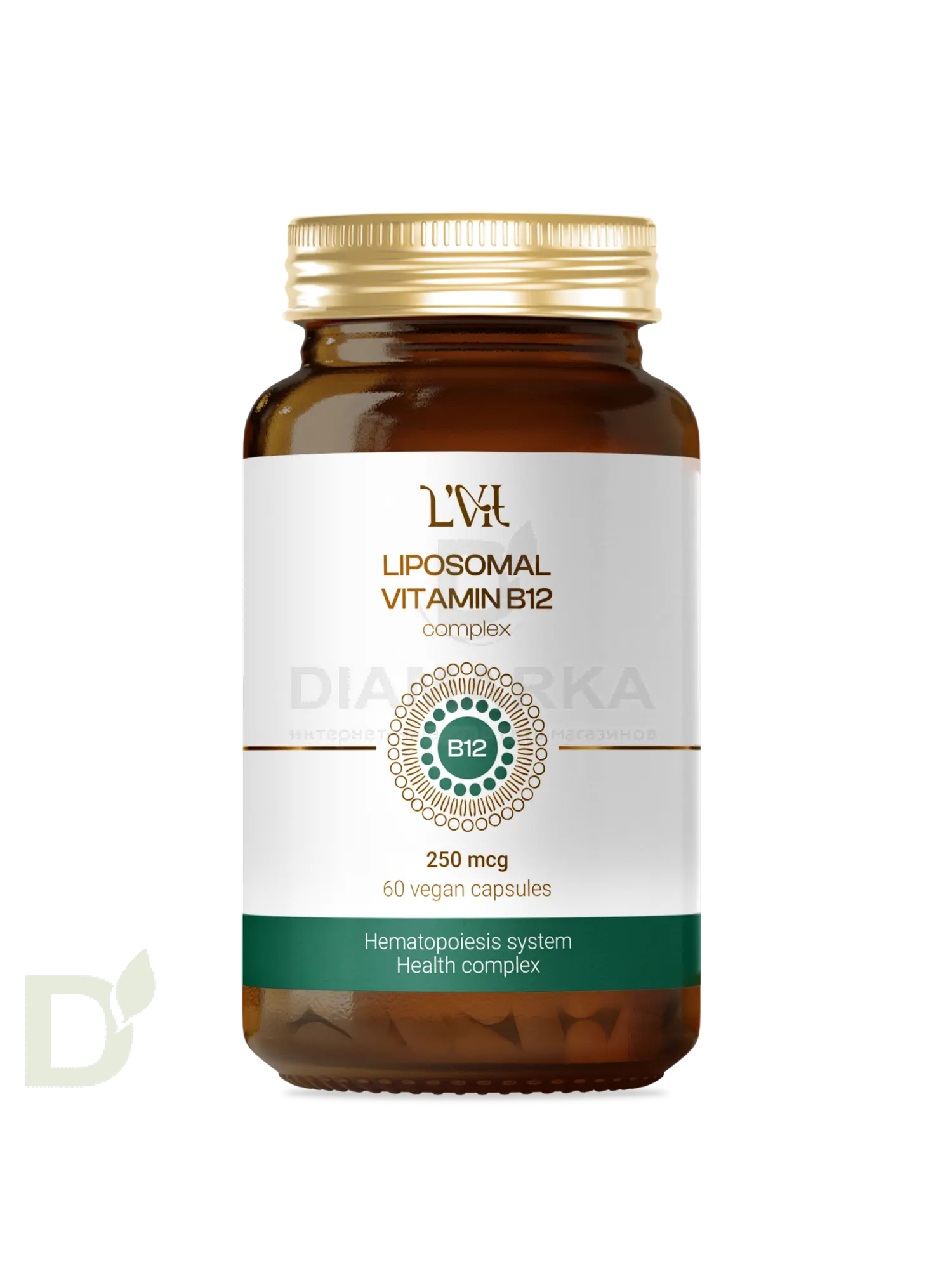 Витамины L'Vit Liposomal Vitamin B12+B9 complex, 250+200 мг в 1 капсуле, 60 капс в Красноярске