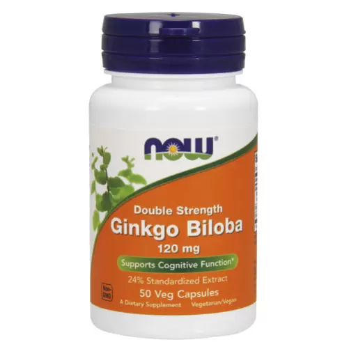 Витамины NOW Гинкго Билоба плюс для улучшения работы мозга, 120 мг, 50 шт