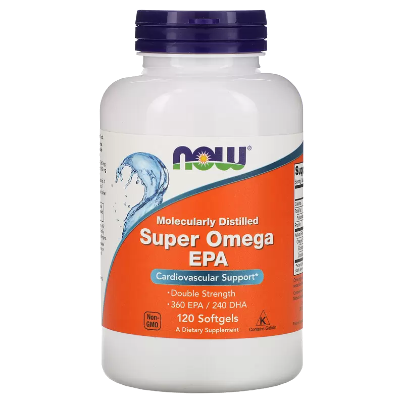Витамины NOW Супер Омега-3, дополнительный источник ПНЖК, 360EPA/240 DHA 120 шт