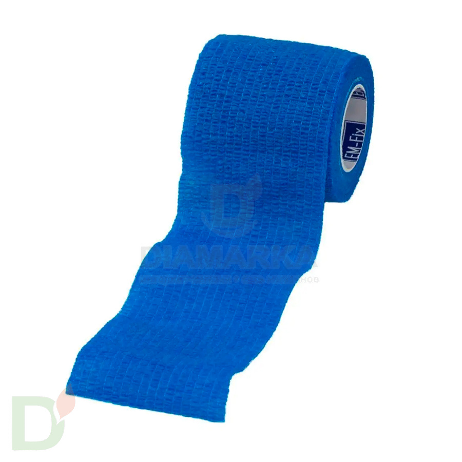Бинт эластичный когезивный EM-fix krep Синий, 5 см х 4,5 м в Красноярске