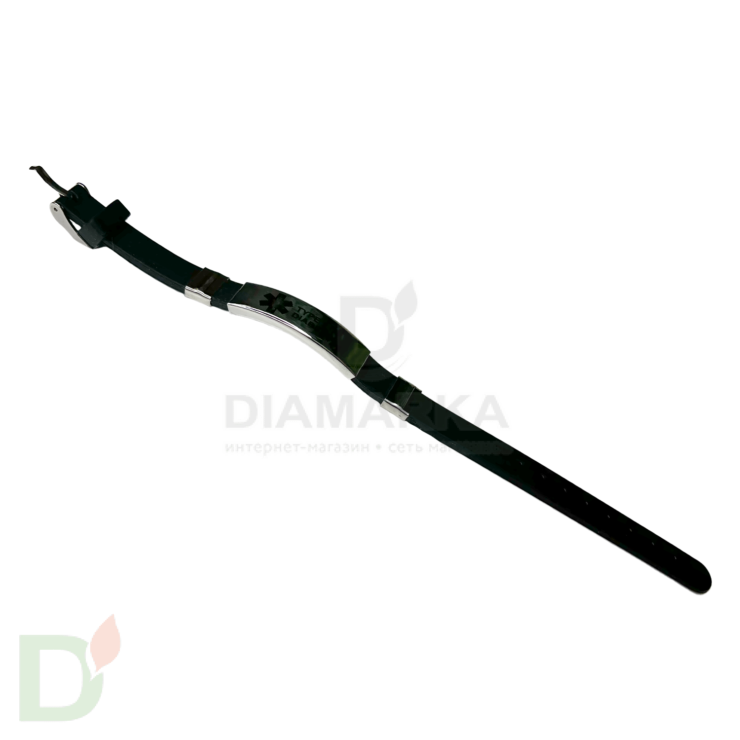 Браслет силиконовый Диабет 2 типа с застежкой (16-21см) в Красноярске