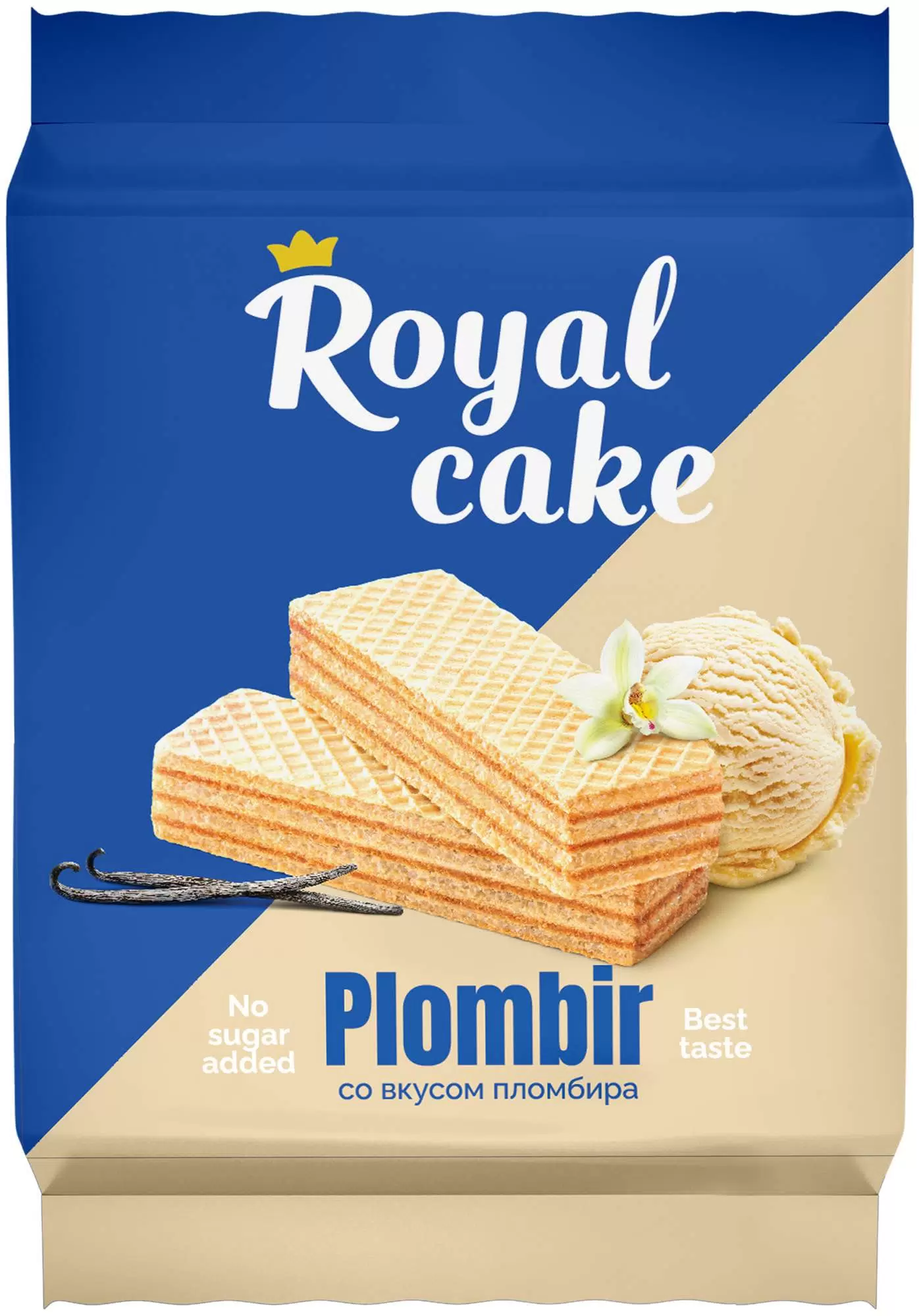 Вафли Royal cake со вкусом «ПЛОМБИР» без сахара, 120 г в Красноярске