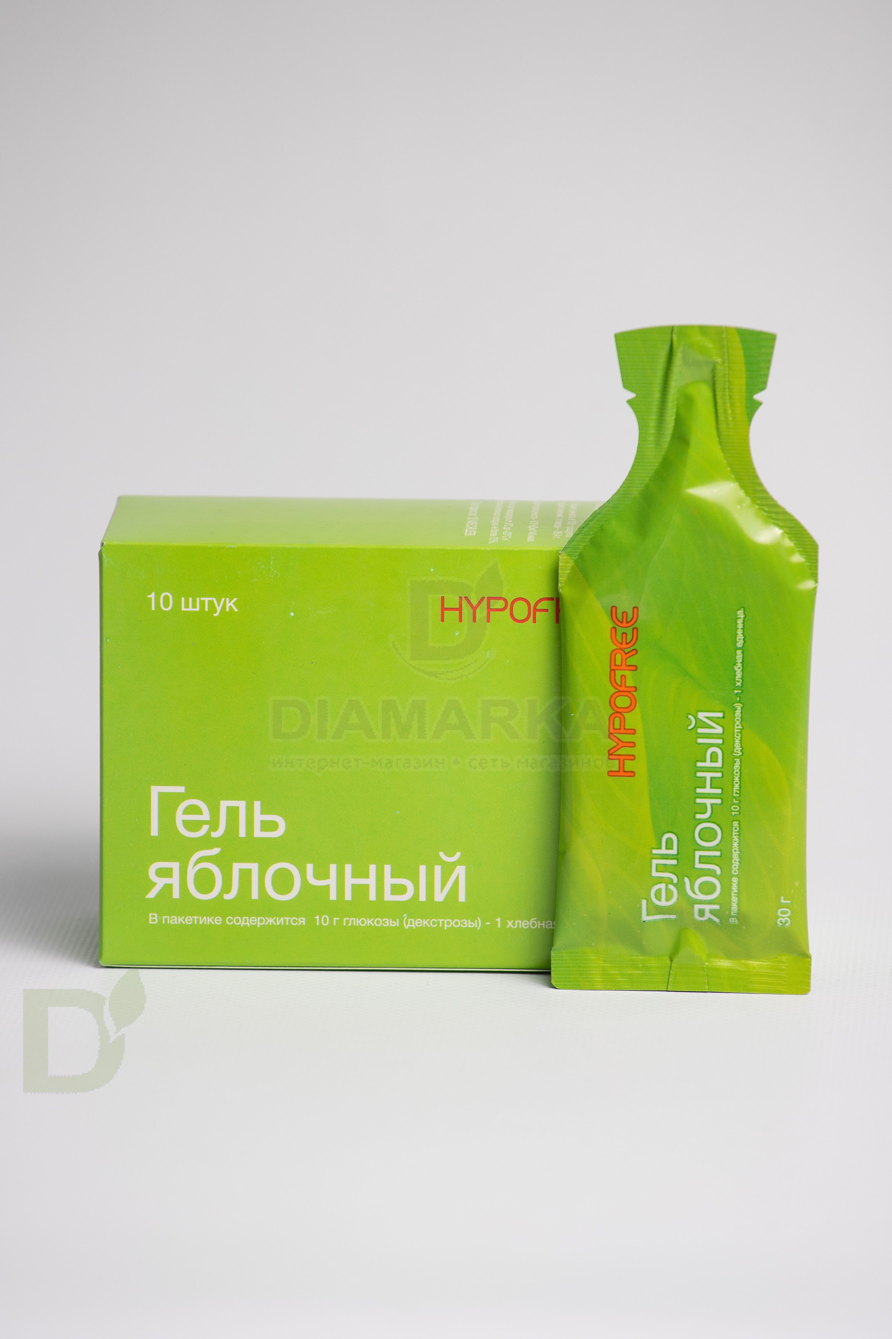 Гель HYPOFREE 1ХЕ Яблоко, мягкая упаковка, 10 саше по 30мл в Красноярске