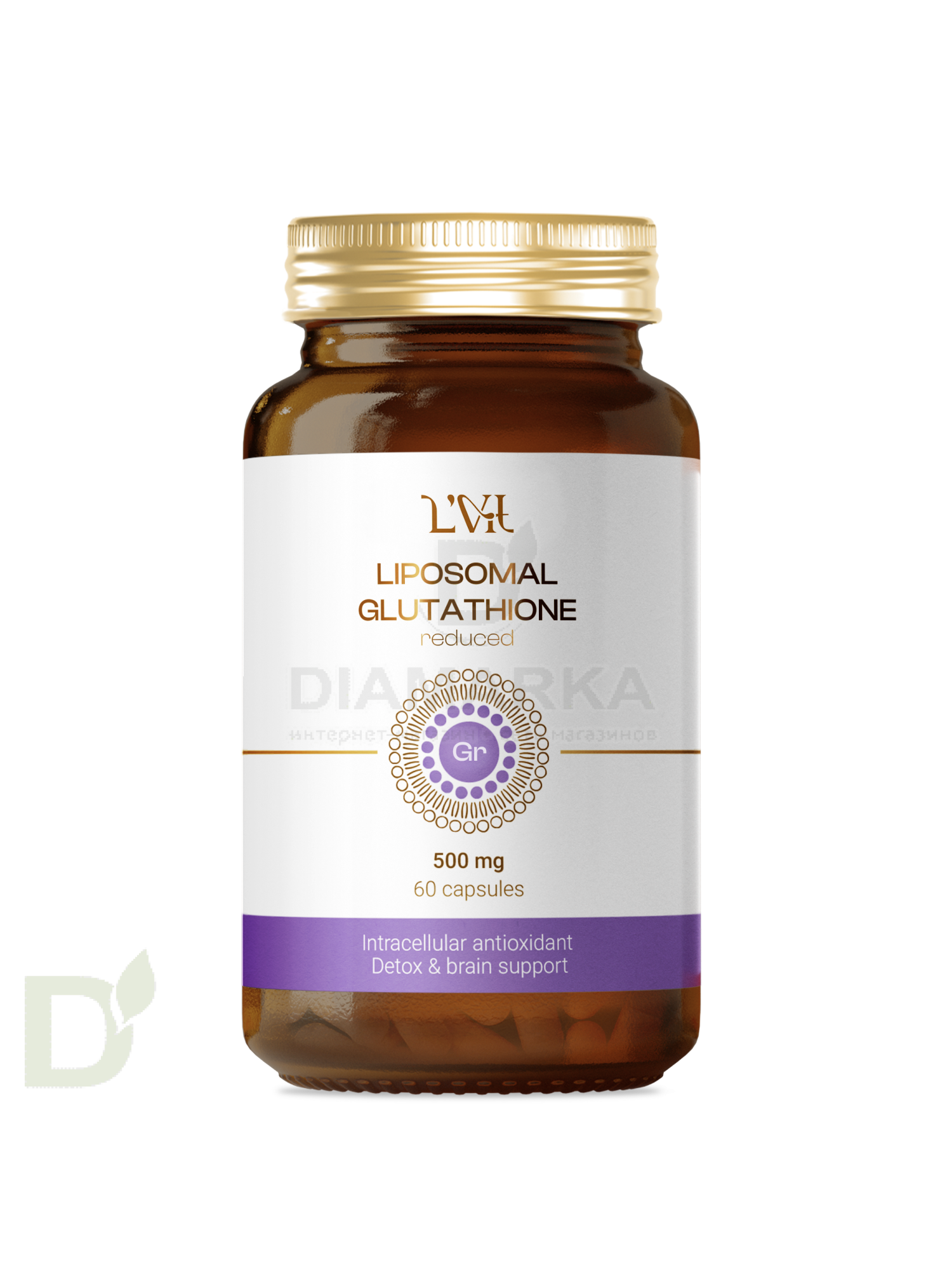 Витамины L'Vit Liposomal Glutathione/Глутатион, 200 мг в 1 капсуле, 60 капс в Красноярске