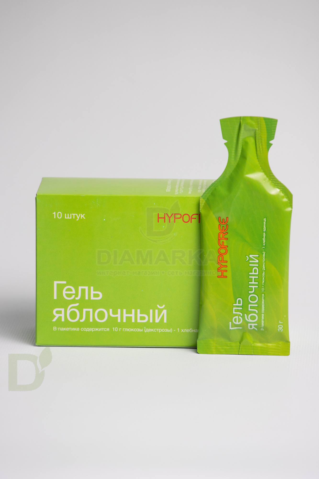 Гель HYPOFREE 1ХЕ Яблоко, мягкая упаковка, 10 саше по 30мл в Красноярске
