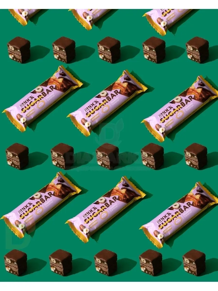 Батончик протеиновый FitnesShock Шоколадная карамель-фундук 50гр. в Красноярске