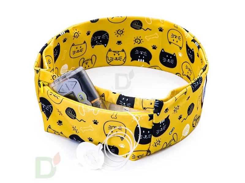 Пояс INSULA KIDS с ЗАМОЧКОМ для ношения помпы на талии Чёрный кот