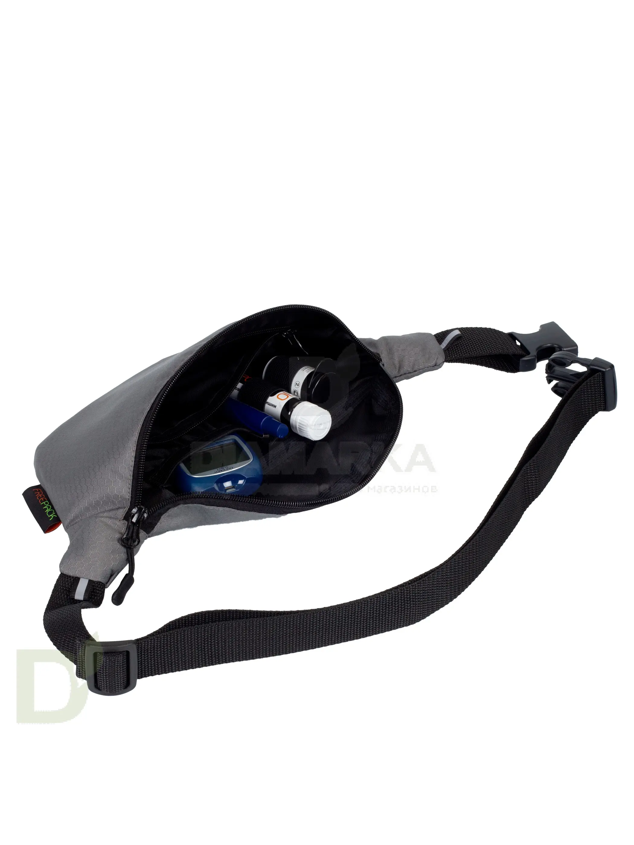 Сумка на пояс FREEPACK серая