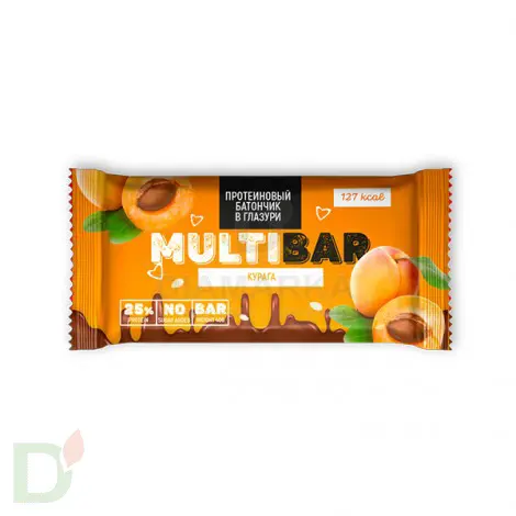 Батончик протеиновый Мультибар в глазури с курагой 40гр в Красноярске