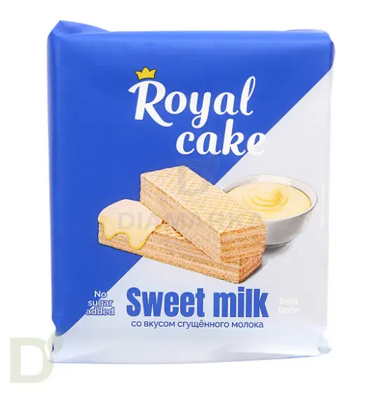 Вафли Royal cake со вкусом «СГУЩЕНОЕ МОЛОКО» без сахара, 120 г в Красноярске